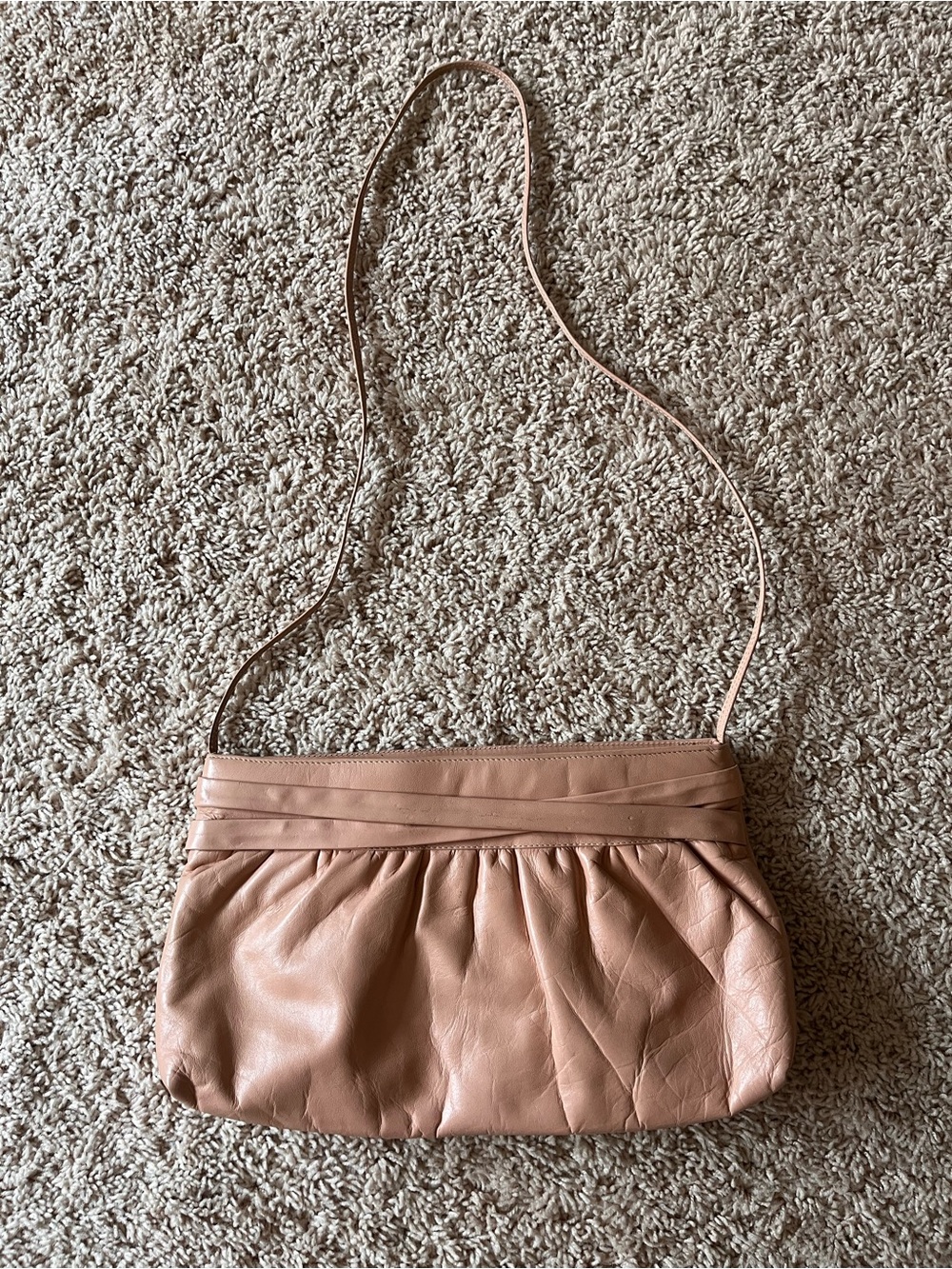 Vintage Nordstrom Blush Pink Leather Crossbody Purse
